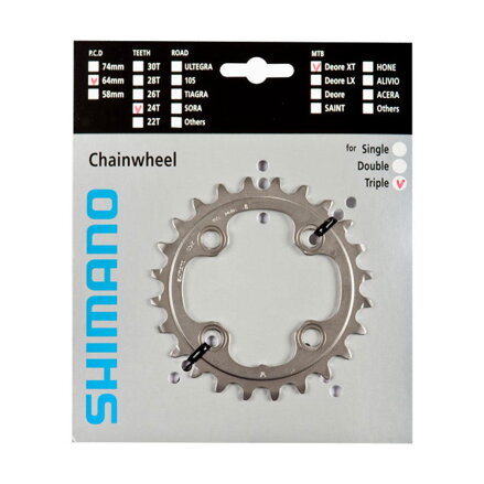 Boîte de vitesses SHIMANO 24z. FC-M780 XT argent. 64mm