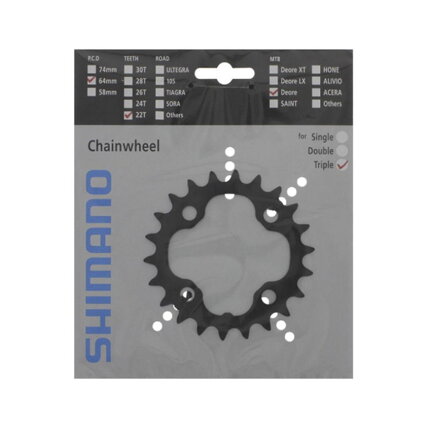 Boîte de vitesses SHIMANO 22z. FC-M590 Deore noir 104mm