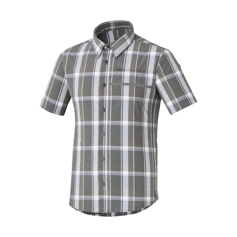 Chemise Transit Check SS gris-marron