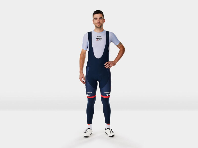 Pantalon long Bontrager Santini Trek-Segafredo Team Replica Training avec bretelles bleu